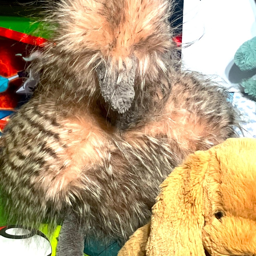Jellycat plush ostrich hairy Tush tag only